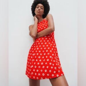 NWT Zara Red Floral Mini Dress